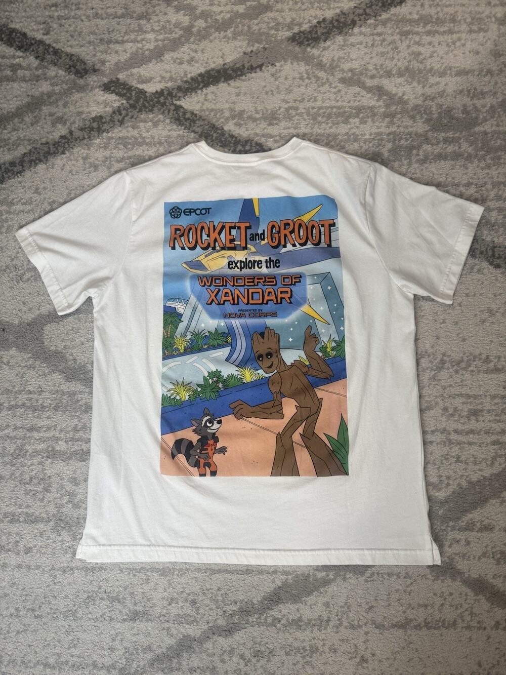 Disney Parks Epcot Rocket Groot Explore The Wonders Of Xandar T-Shirt Size L
